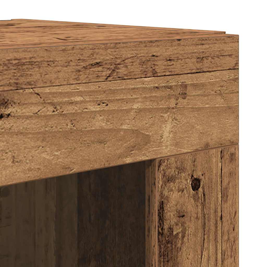 Highboard 2 Pcs Gammelt Træ 69,5 X 34 X 180 Cm Konstrueret Træ - Billede 9