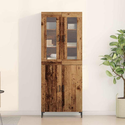 Highboard 2 Pcs Gammelt Træ 69,5 X 34 X 180 Cm Konstrueret Træ - Billede 4