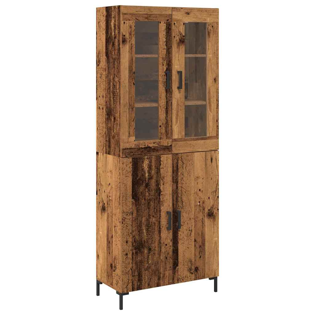 Highboard 2 Pcs Gammelt Træ 69,5 X 34 X 180 Cm Konstrueret Træ - Billede 2