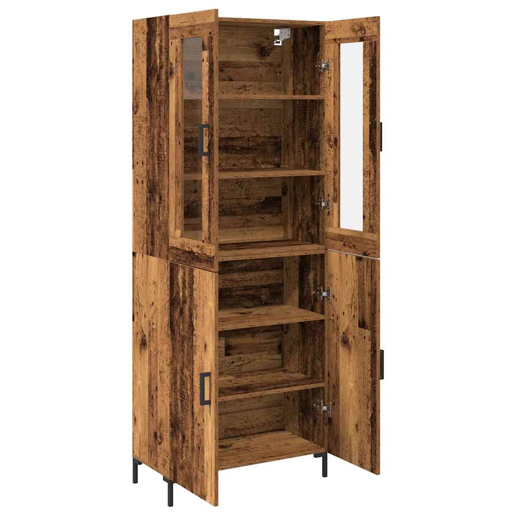 Highboard 2 Pcs Gammelt Træ 69,5 X 34 X 180 Cm Konstrueret Træ - Billede 5
