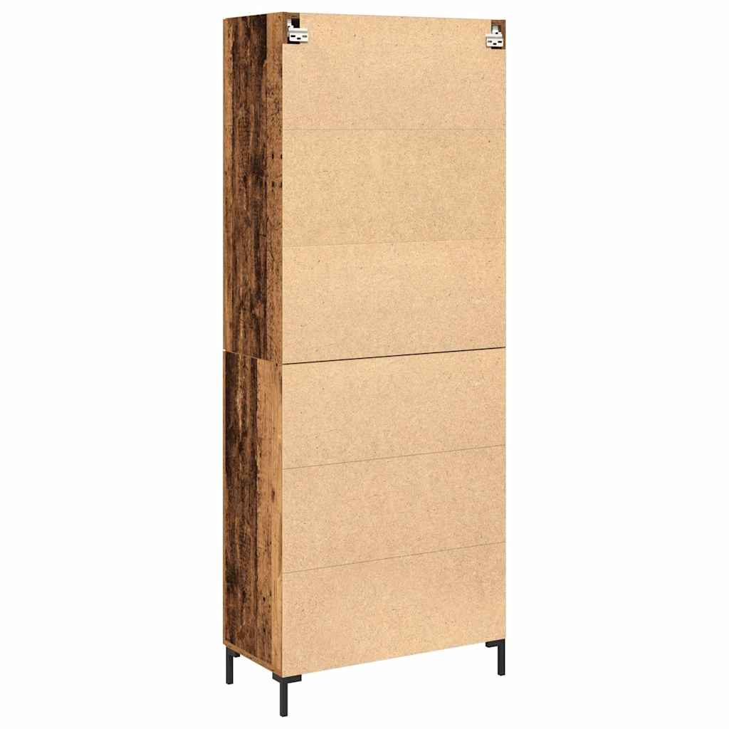 Highboard 2 Pcs Gammelt Træ 69,5 X 34 X 180 Cm Konstrueret Træ - Billede 8