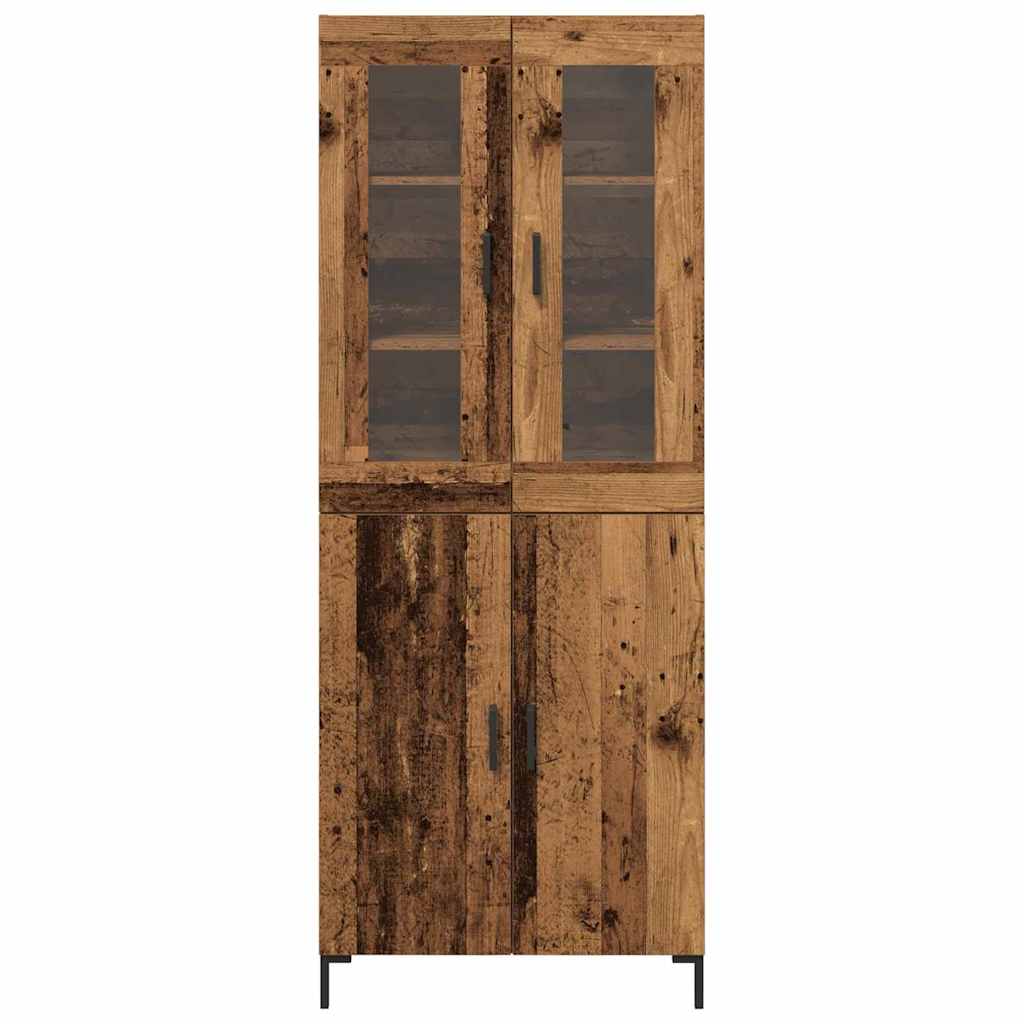 Highboard 2 Pcs Gammelt Træ 69,5 X 34 X 180 Cm Konstrueret Træ - Billede 6