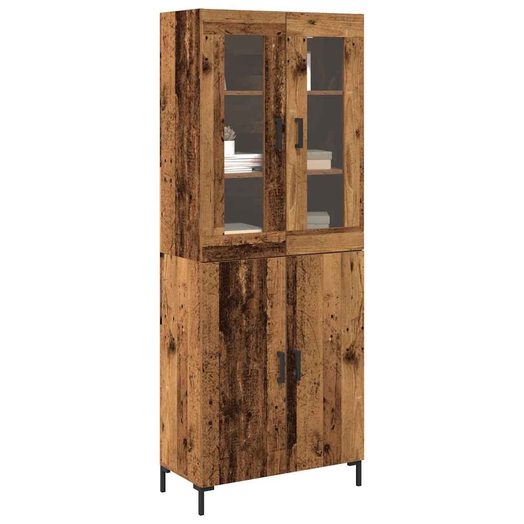 Highboard 2 Pcs Gammelt Træ 69,5 X 34 X 180 Cm Konstrueret Træ - Billede 3