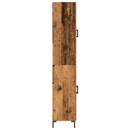 Highboard 2 Pcs Gammelt Træ 69,5 X 34 X 180 Cm Konstrueret Træ - Billede 7