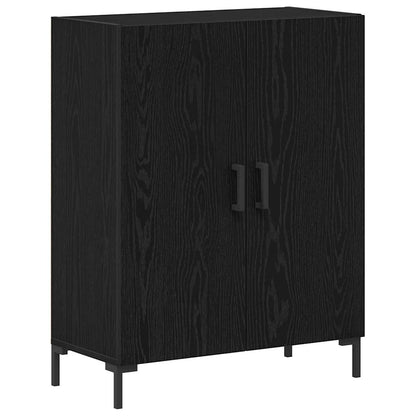 Highboard 2 Pcs Sort Eg 69,5 X 34 X 180 Cm Konstrueret Træ - Billede 6