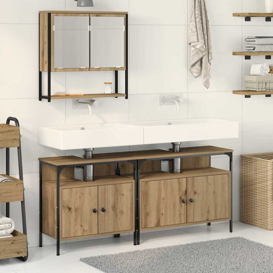 Badeværelsesmøbel Sæt Med Opbevaring 3 Pcs Brun 80 X 30 X 60 Cm - Hovedbillede