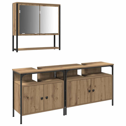 Badeværelsesmøbel Sæt Med Opbevaring 3 Pcs Brun 80 X 30 X 60 Cm - Billede 2