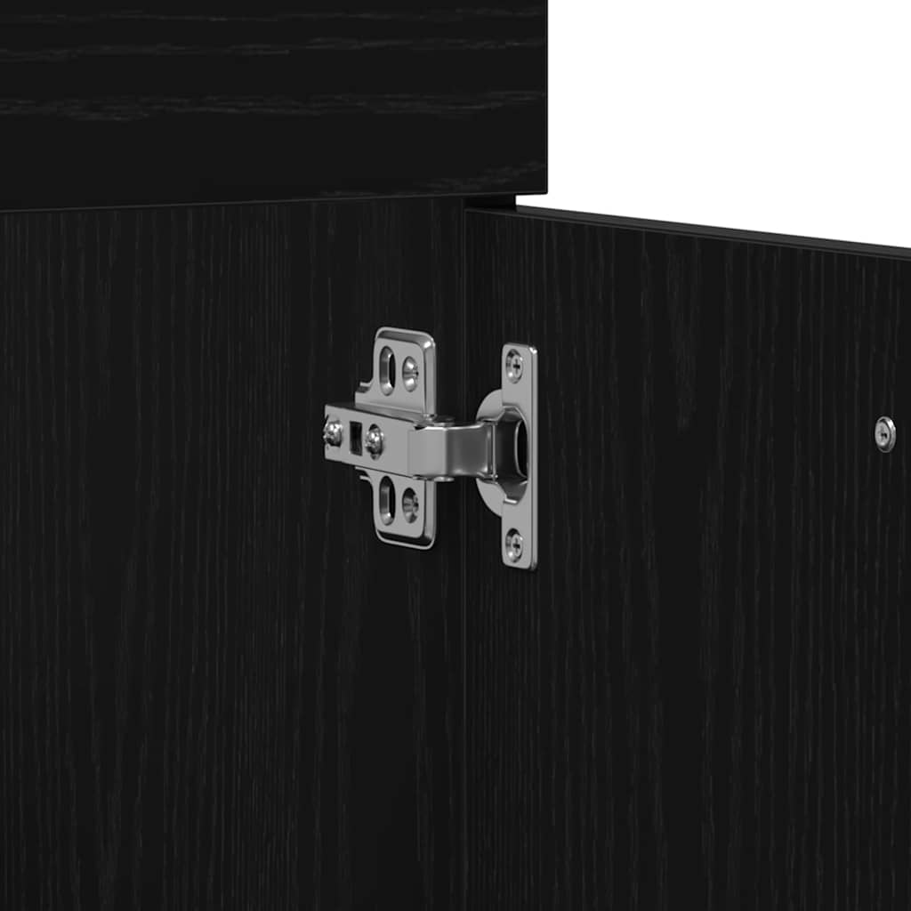 Badeværelsesmøbelsæt Vægmonteret 4 Pcs Sort Eg 30 X 30 X 130 Cm - Billede 11