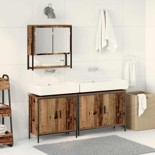 Badeværelsesmøbel Sæt Med Opbevaring 3 Pcs Brun 80 X 30 X 44 Cm - Hovedbillede