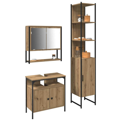 Badeværelsesmøbel Sæt 3 Pcs Artisan Eg 33 X 33 X 185.5 Cm - Billede 3