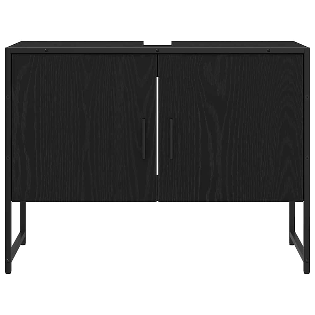 Badeværelsesmøbel Sæt Med Dør 3 Pcs Sort 33 X 33 X 102,5 Cm - Billede 9