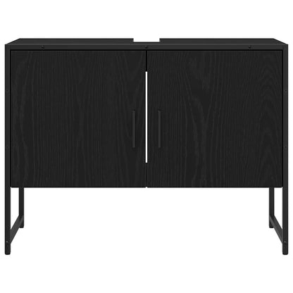 Badeværelsesmøbel Sæt Med Dør 3 Pcs Sort 33 X 33 X 102,5 Cm - Billede 9