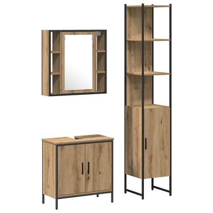 Badeværelsesvaske Brun 33 X 33 X 185.5 Cm Konstrueret Træ - Billede 2