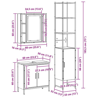 Badeværelsesvaske 3 Stk. 33 X 33 X 185,5 Cm - Billede 14