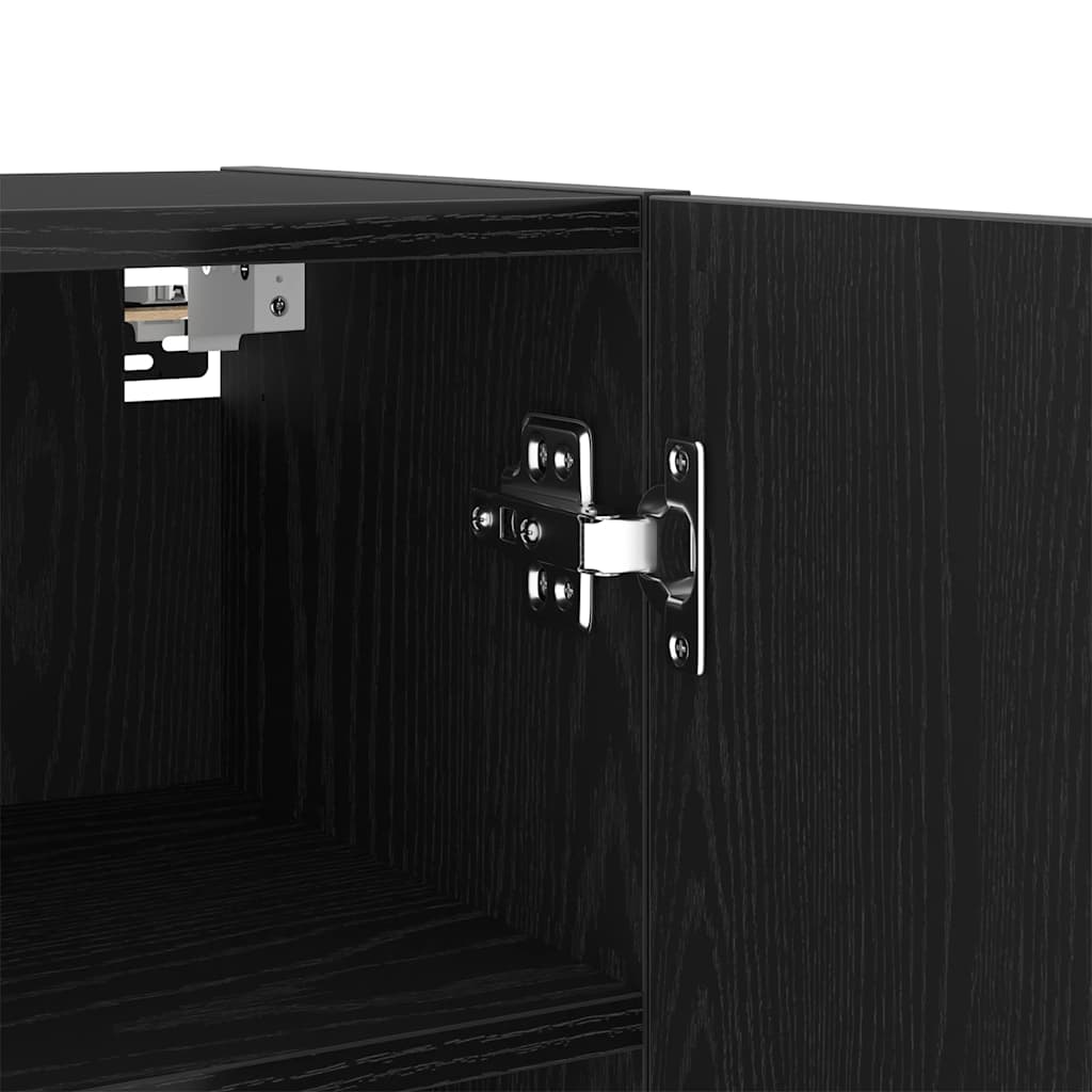 Tv-skab 4 Pcs Sort Eg 40.5 X 30 X 102 Cm Konstrueret Træ - Billede 12
