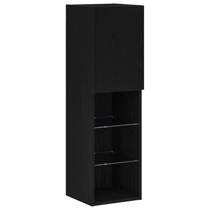 Tv-skab 4 Pcs Sort Eg 40.5 X 30 X 102 Cm Konstrueret Træ - Billede 8