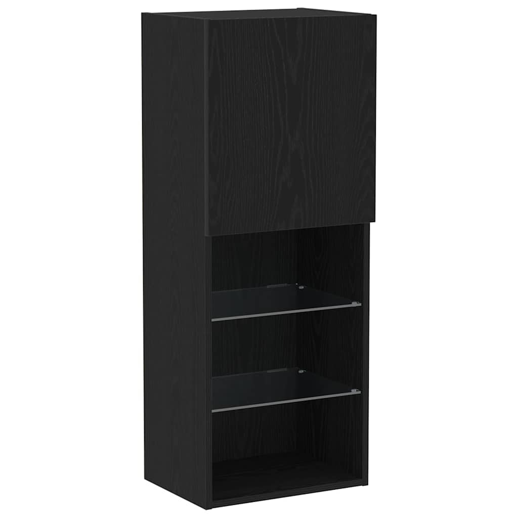 Tv-skab 4 Pcs Sort Eg 40.5 X 30 X 102 Cm Konstrueret Træ - Billede 9