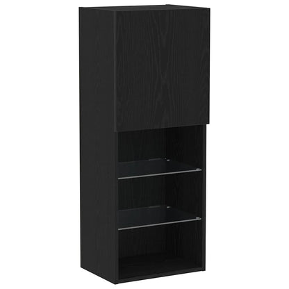 Tv-skab 4 Pcs Sort Eg 40.5 X 30 X 102 Cm Konstrueret Træ - Billede 9