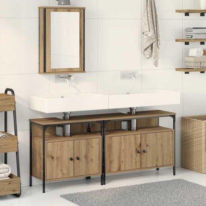 Badeværelsesvaske 3 Pcs Brun 80 X 30 X 60 Cm Konstrueret Træ - Hovedbillede