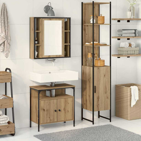 Badeværelsesskabsæt Med Dør 3 Pcs Artisan Eg 33 X 33 X 185.5 Cm - Hovedbillede