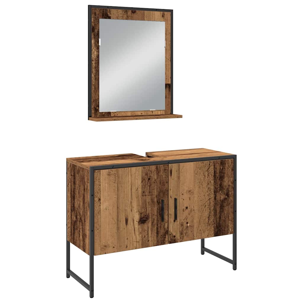 Badeværelsesmøbel Sæt Med Dør 4 Pcs Brun 33 X 33 X 185.5 Cm - Billede 7