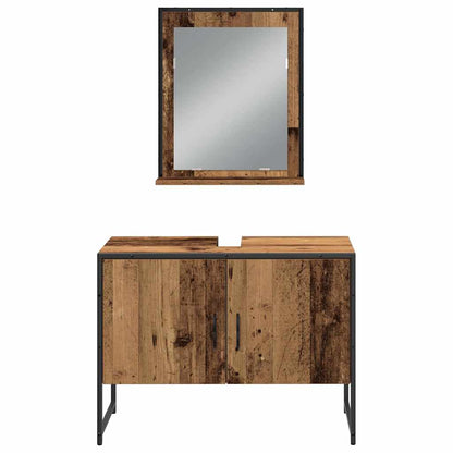Badeværelsesmøbel Sæt Med Dør 4 Pcs Brun 33 X 33 X 185.5 Cm - Billede 10