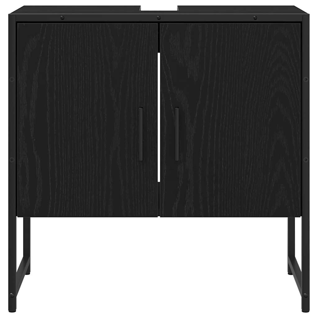 Badeværelsesmøbel Sæt Med Dør 4 Pcs Sort 33 X 33 X 185.5 Cm - Billede 10