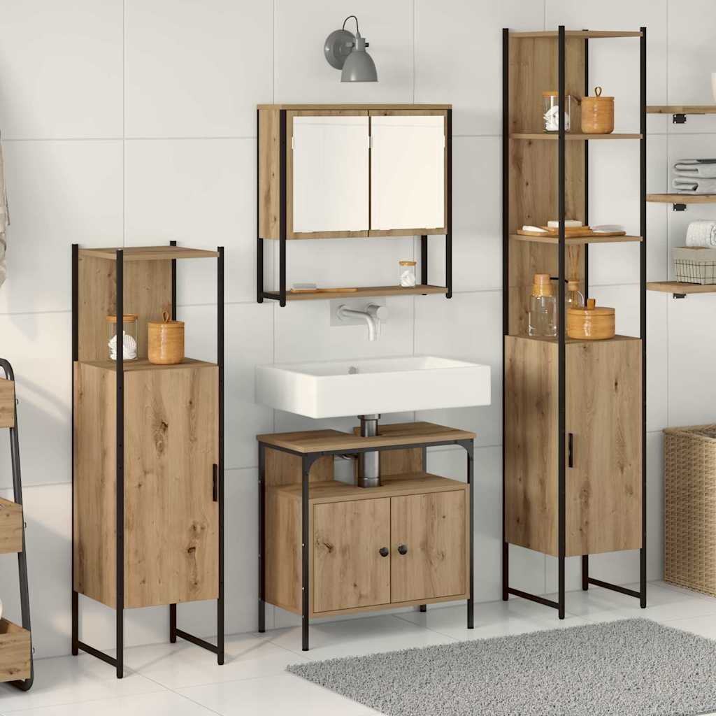 Badeværelsesmøbel Sæt 4 Pcs Artisan Eg 33 X 33 X 185.5 Cm - Hovedbillede