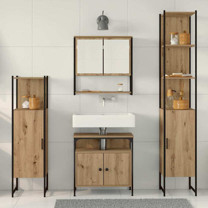 Badeværelsesmøbel Sæt 4 Pcs Artisan Eg 33 X 33 X 185.5 Cm - Billede 4