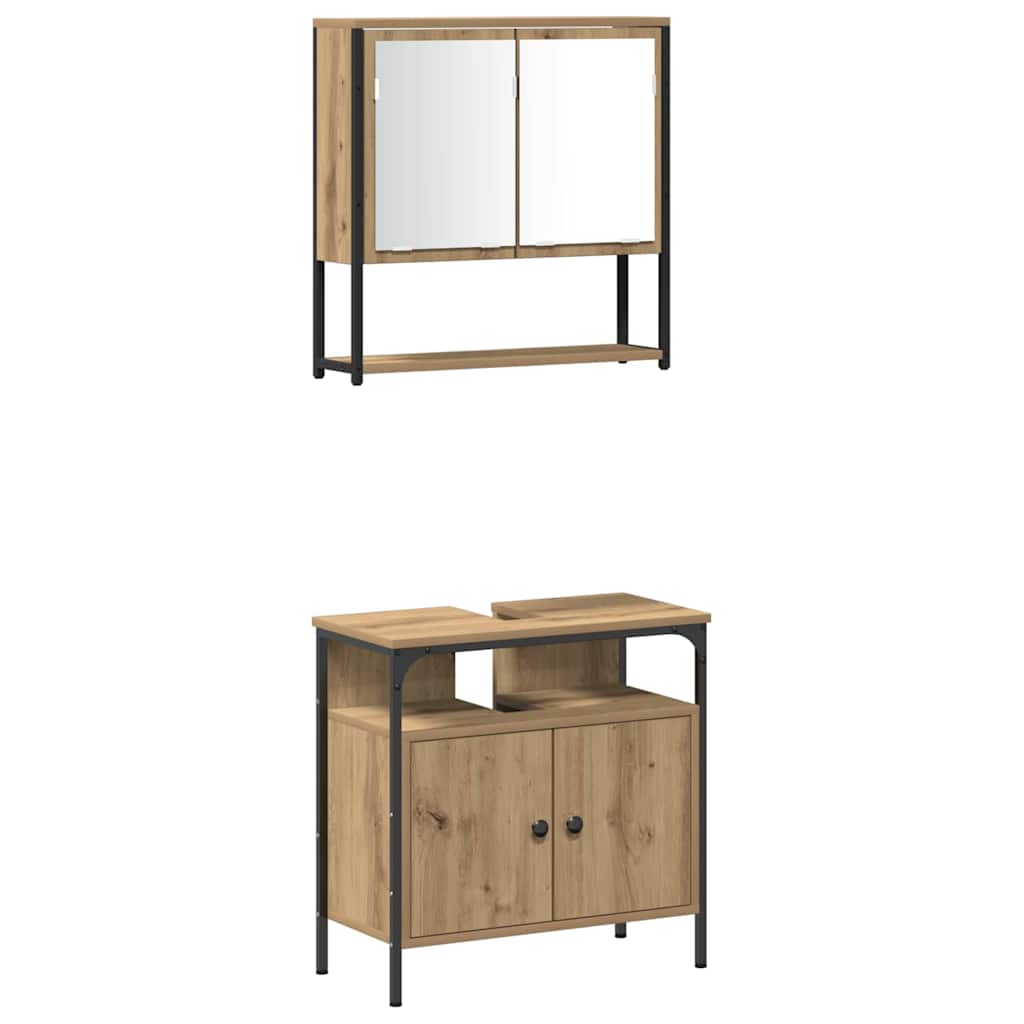 Badeværelsesmøbel Sæt 4 Pcs Artisan Eg 33 X 33 X 185.5 Cm - Billede 6