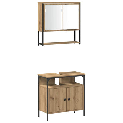 Badeværelsesmøbel Sæt 4 Pcs Artisan Eg 33 X 33 X 185.5 Cm - Billede 6