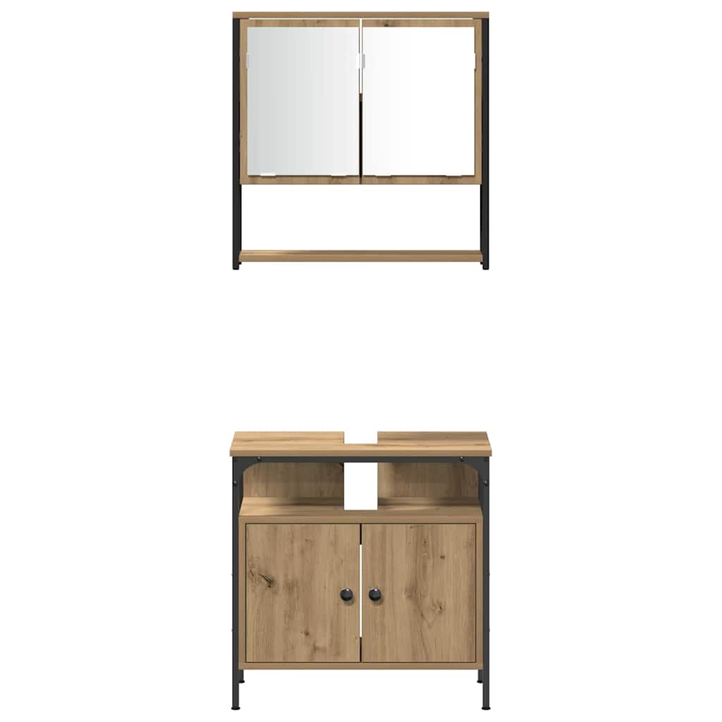 Badeværelsesmøbel Sæt 4 Pcs Artisan Eg 33 X 33 X 185.5 Cm - Billede 9