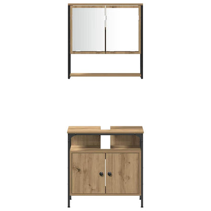 Badeværelsesmøbel Sæt 4 Pcs Artisan Eg 33 X 33 X 185.5 Cm - Billede 9
