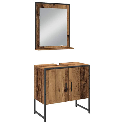 Badeværelsesmøbel Sæt Med Dør 4 Pcs Brun 33 X 33 X 185.5 Cm - Billede 7
