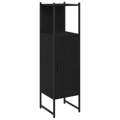 Badeværelsesmøbel Sæt Med Dør 4 Pcs Sort 33 X 33 X 185.5 Cm - Billede 5