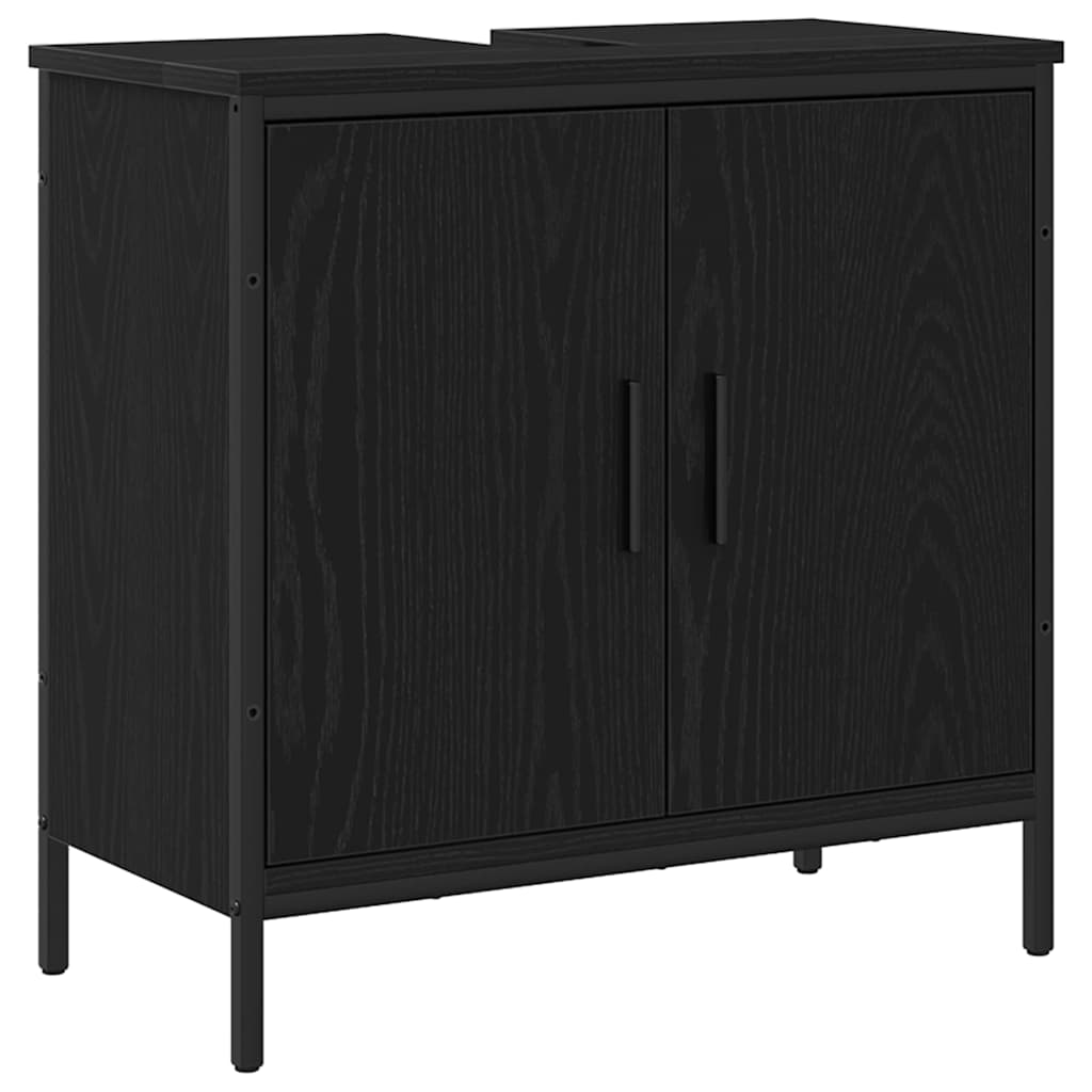 Badeværelsesmøbel Sæt Med Dør 4 Pcs Sort 33 X 33 X 185.5 Cm - Billede 6