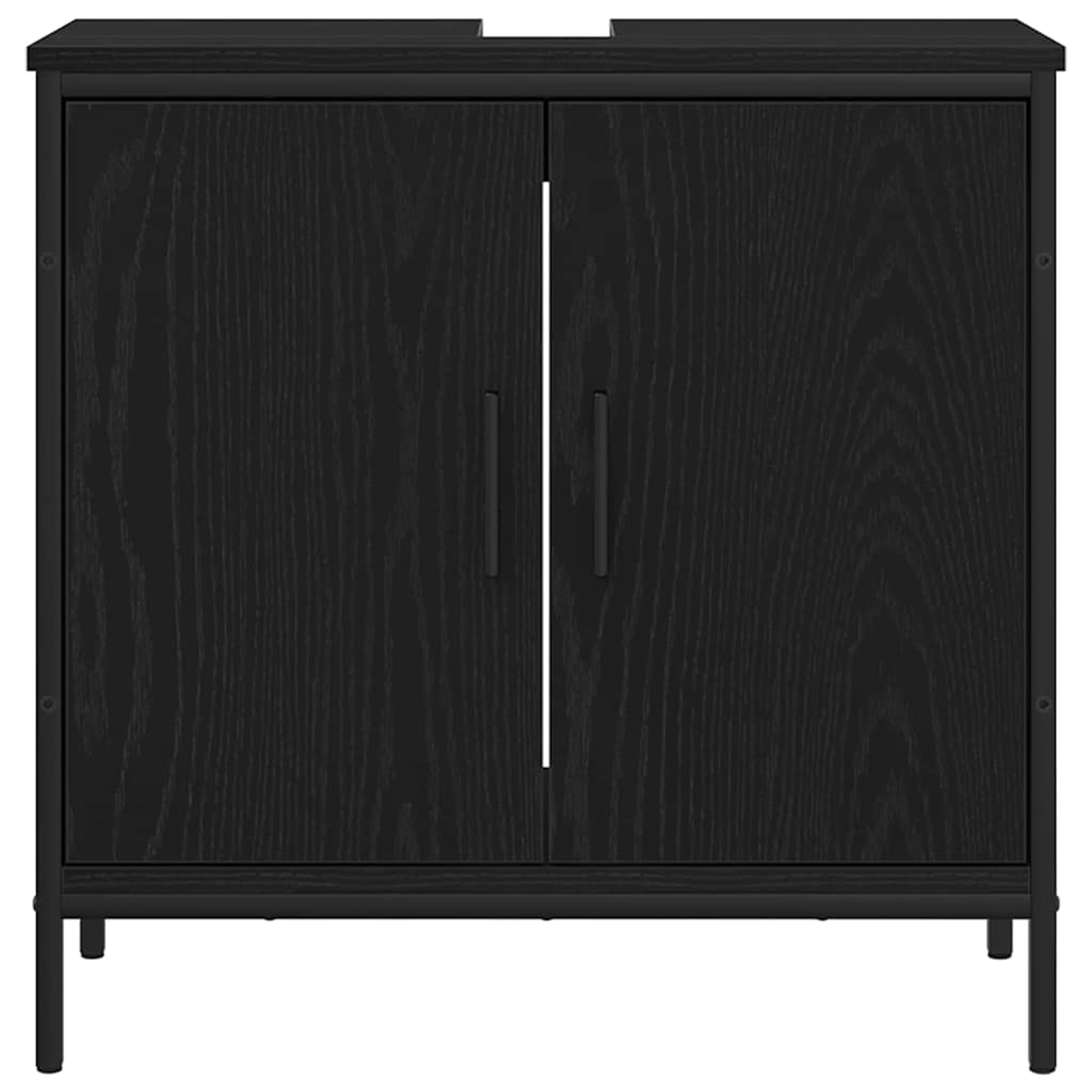 Badeværelsesmøbel Sæt Med Dør 4 Pcs Sort 33 X 33 X 185.5 Cm - Billede 10