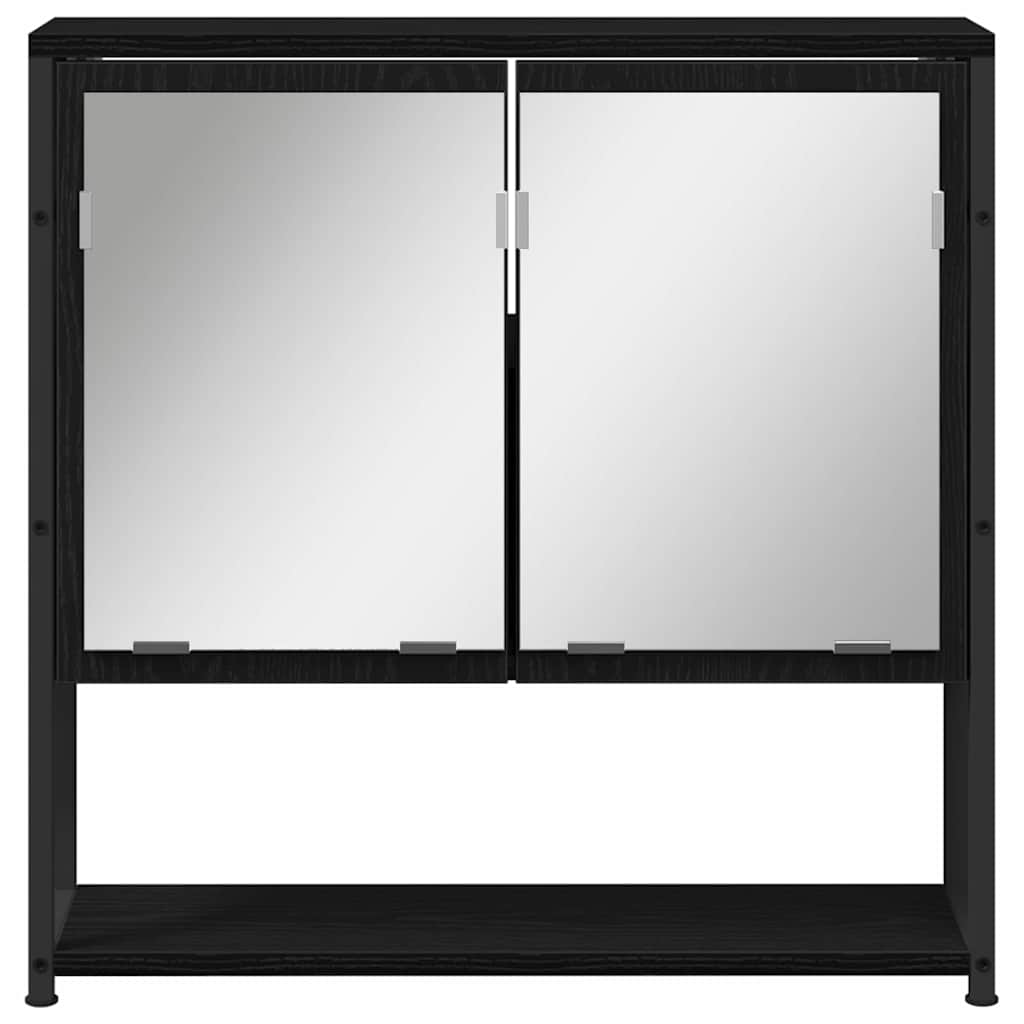 Badeværelsesmøbel Sæt Med Dør 4 Pcs Sort 33 X 33 X 185.5 Cm - Billede 11