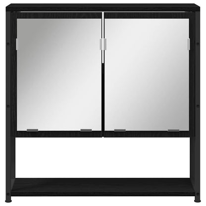 Badeværelsesmøbel Sæt Med Dør 4 Pcs Sort 33 X 33 X 185.5 Cm - Billede 11