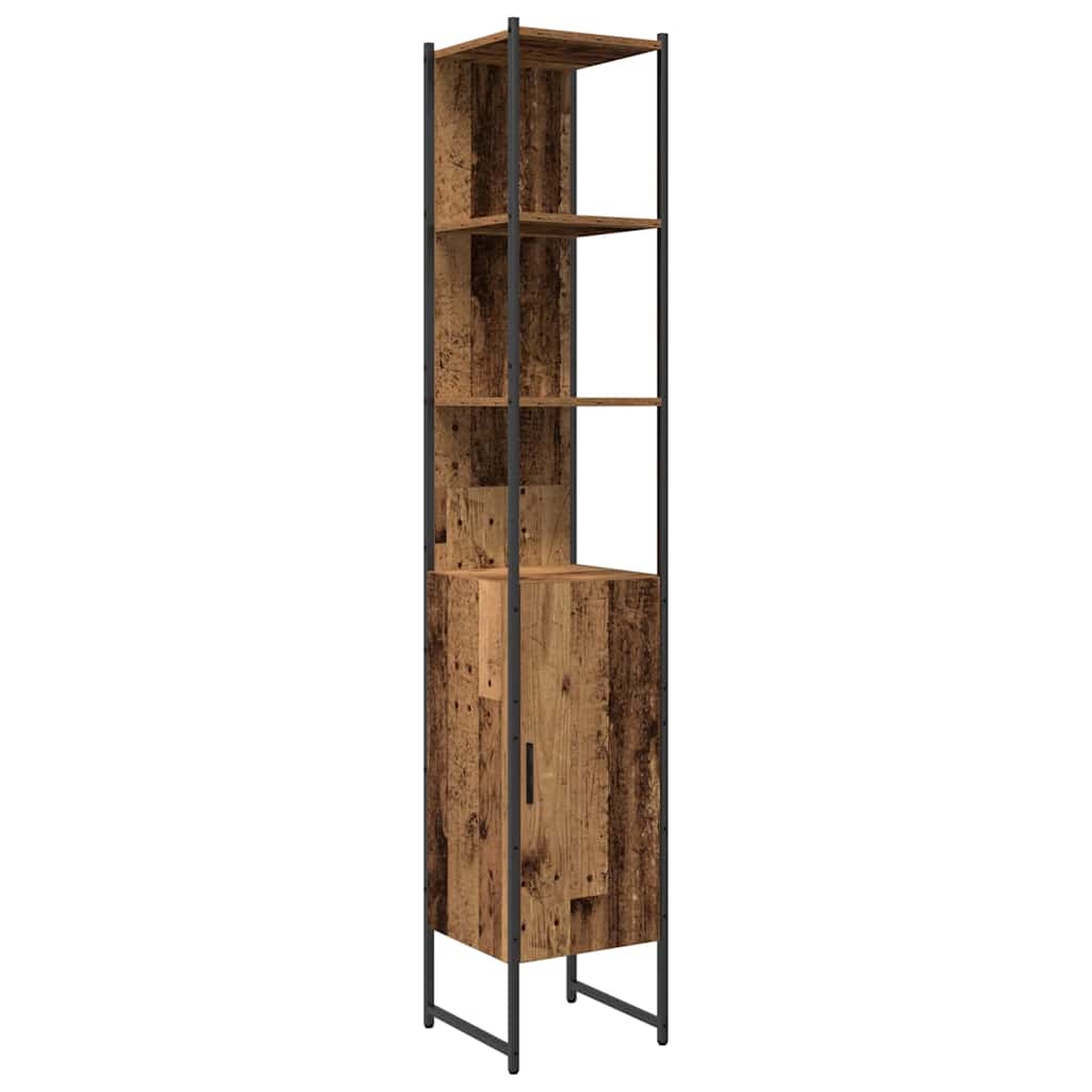 Badeværelsesmøbel Sæt Med Dør 4 Pcs Brun 33 X 33 X 185.5 Cm - Billede 6