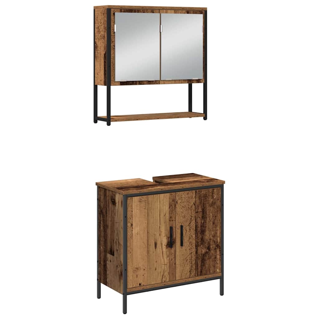 Badeværelsesmøbel Sæt Med Dør 4 Pcs Brun 33 X 33 X 185.5 Cm - Billede 7