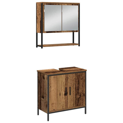 Badeværelsesmøbel Sæt Med Dør 4 Pcs Brun 33 X 33 X 185.5 Cm - Billede 7