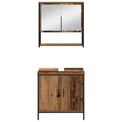 Badeværelsesmøbel Sæt Med Dør 4 Pcs Brun 33 X 33 X 185.5 Cm - Billede 10