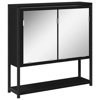 Badeværelsesmøbel Sæt Med Dør 4 Pcs Sort 33 X 33 X 185.5 Cm - Billede 7