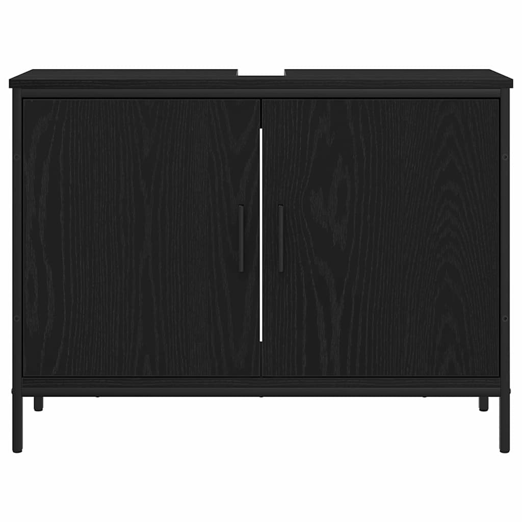 Badeværelsesmøbel Sæt Med Dør 4 Pcs Sort 33 X 33 X 185.5 Cm - Billede 9