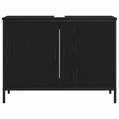 Badeværelsesmøbel Sæt Med Dør 4 Pcs Sort 33 X 33 X 185.5 Cm - Billede 9