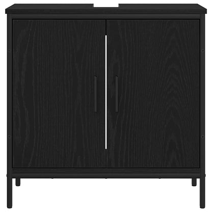 Badeværelsesmøbel Sæt Med Dør 4 Pcs Sort 33 X 33 X 185.5 Cm - Billede 10
