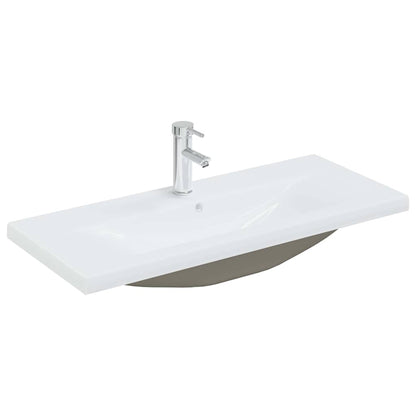 Badeværelsesmøbel Sæt Med Dør 4 Pcs Sort Eg 80 X 38.5 X 45 Cm - Billede 5