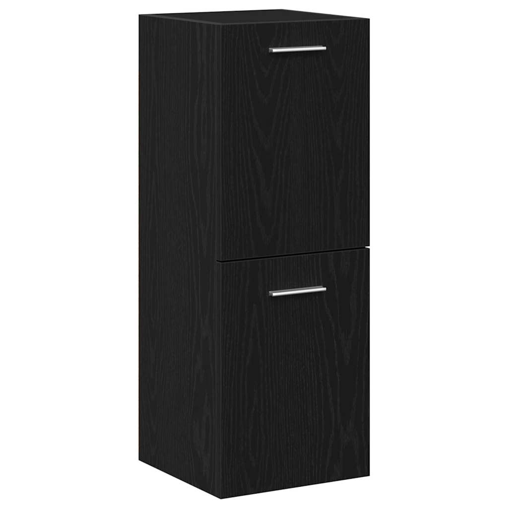 Badeværelsesmøbel Sæt Med Dør 4 Pcs Sort Eg 80 X 38.5 X 45 Cm - Billede 7