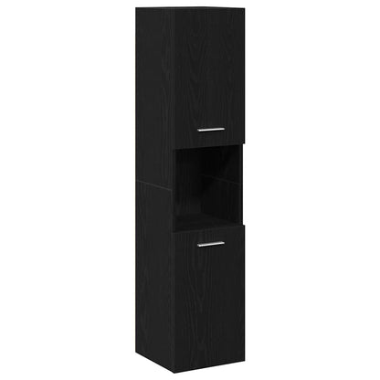 Badeværelsesmøbel Sæt Med Dør 4 Pcs Sort Eg 80 X 38.5 X 45 Cm - Billede 8